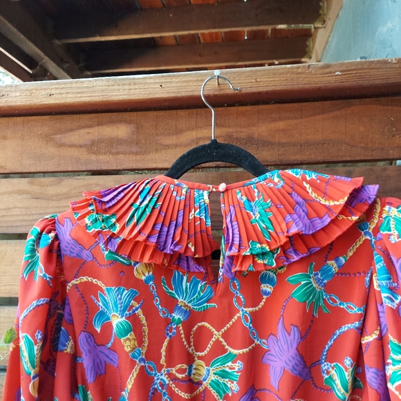 Red Hot Super Flattering Susan Tudor Vintage Jumpsuit Compliment City - Picture 15 of 16